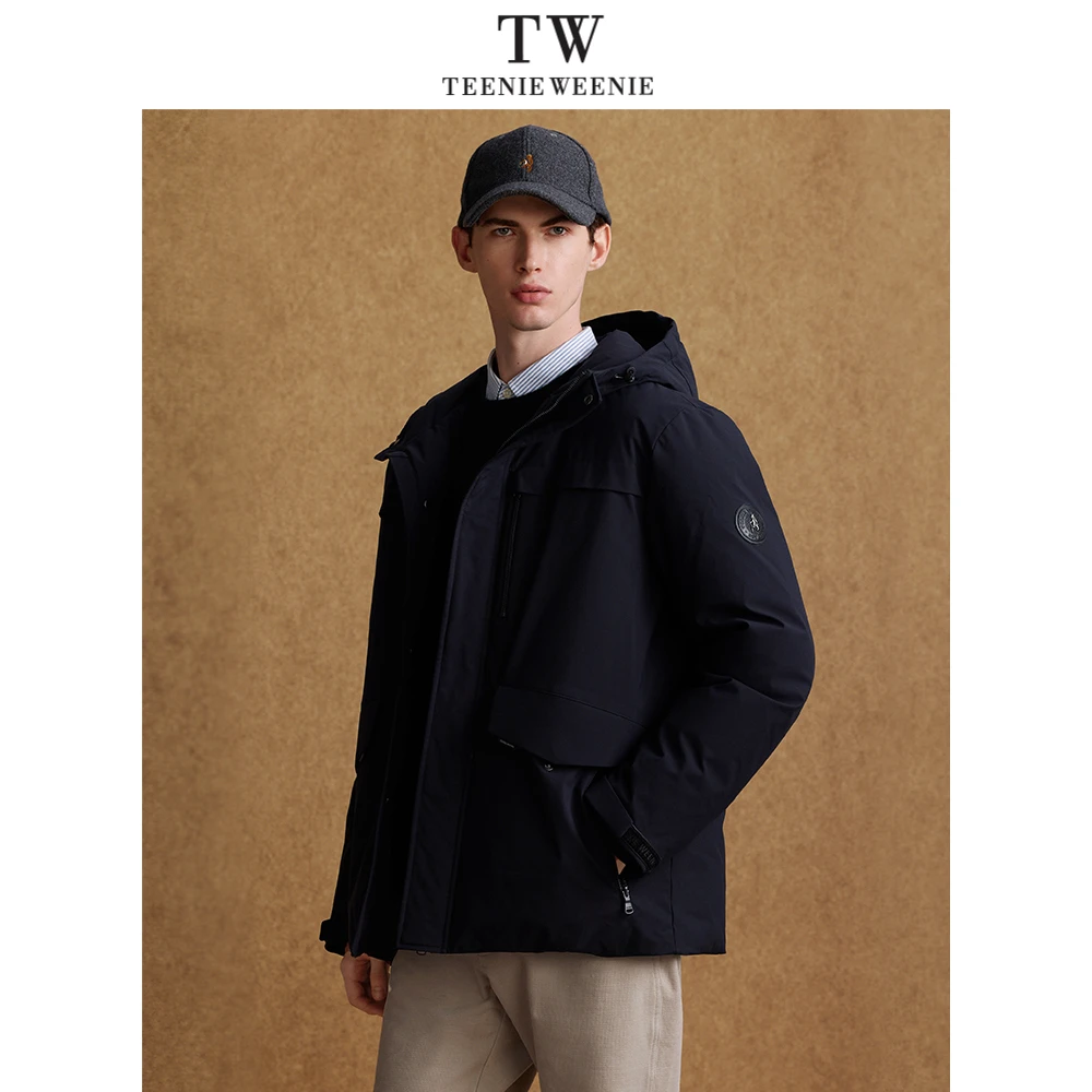 小熊男装羽绒服2024冬季新款多口袋方便实用连帽外套TNJD244VB2K