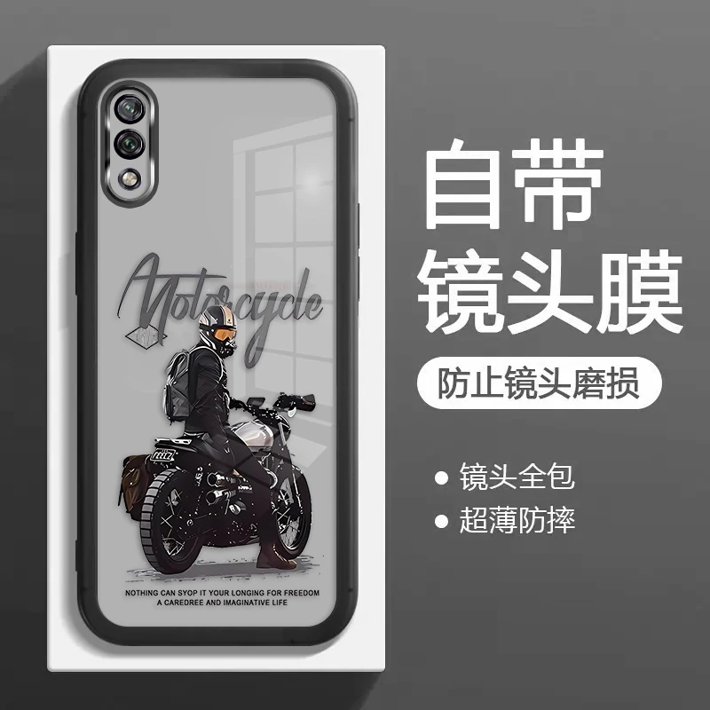 适用荣耀9x手机壳9xpro硅胶防摔透明网红新款时尚自带镜头膜摩托