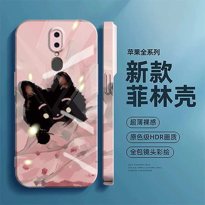 适用OPPOA9手机壳黑猫新款菲林壳网红潮情侣卡通高级感创意防摔潮
