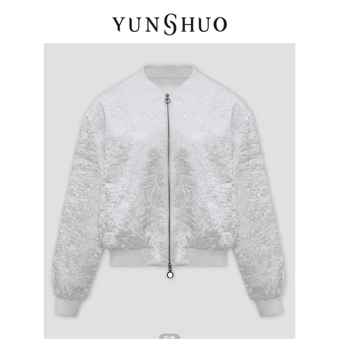 YUNSHUO允硕2024秋季时尚百搭立体宽松休闲圆领长袖外套455447