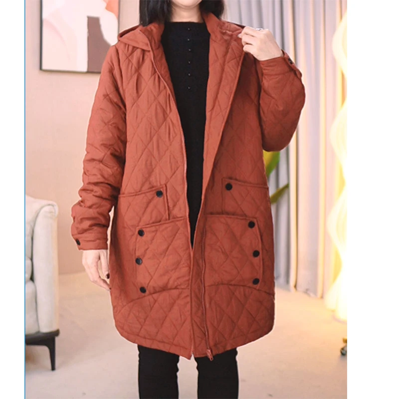 气质妈妈装秋冬高端中老年女装高级感洋气中长款保暖宽松棉服