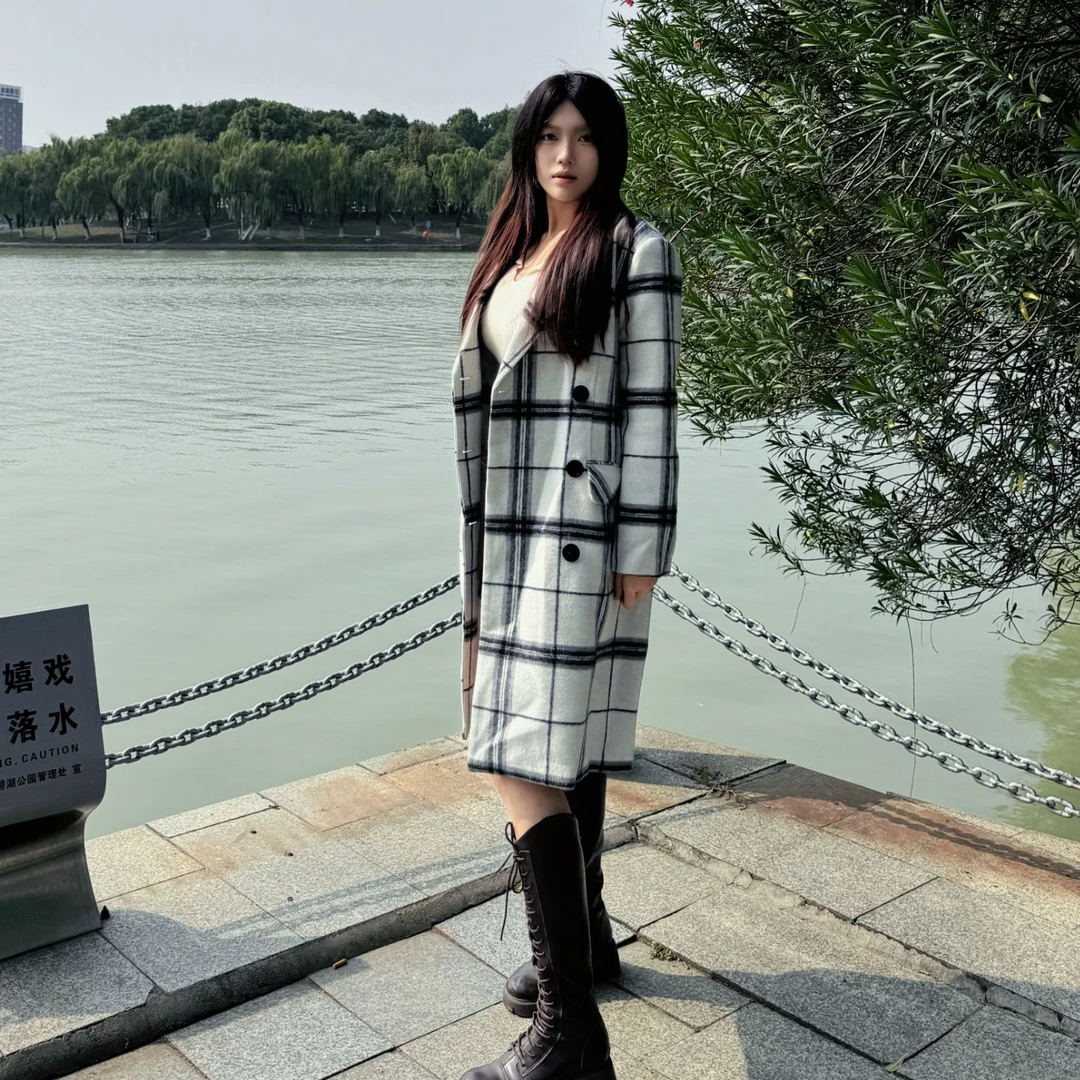 【扣号专用】格子学院风宽松气质时髦大衣2025商场专柜撤柜女装