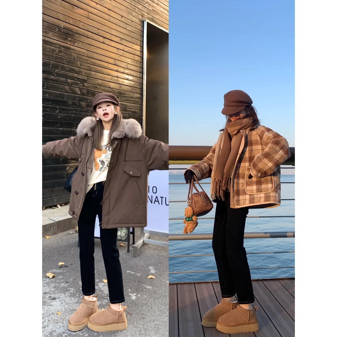 DEEMO 又一显瘦神裤 冬日薄绒百搭bi眼冲九分铅笔牛仔裤 WZ2222