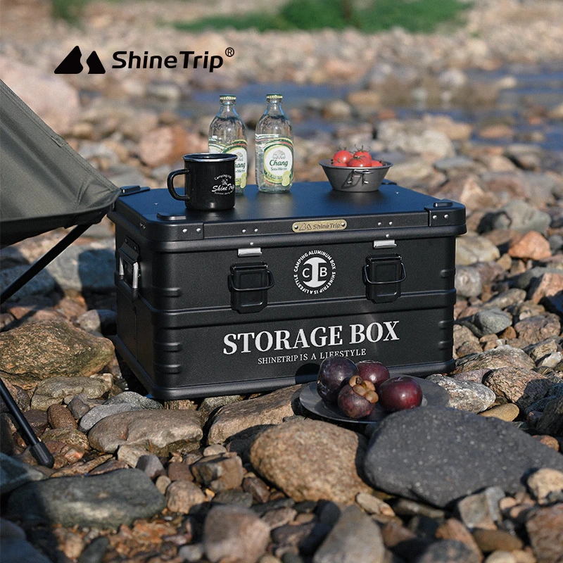山趣户外露营装备箱子铝合金材质大容量折叠储物箱自驾车载防尘箱