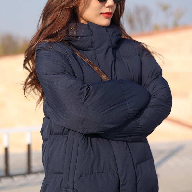 伊万仓特卖场直播福利 长款时尚棉服 防风 中长款