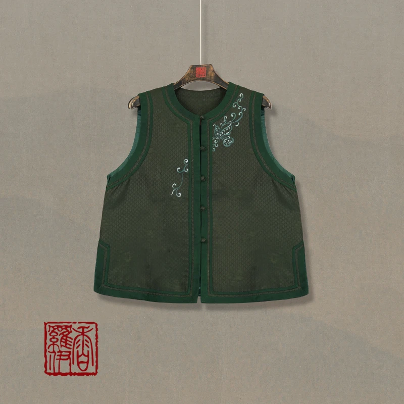 香罗伊【素弦】传统复古薄款对襟马夹