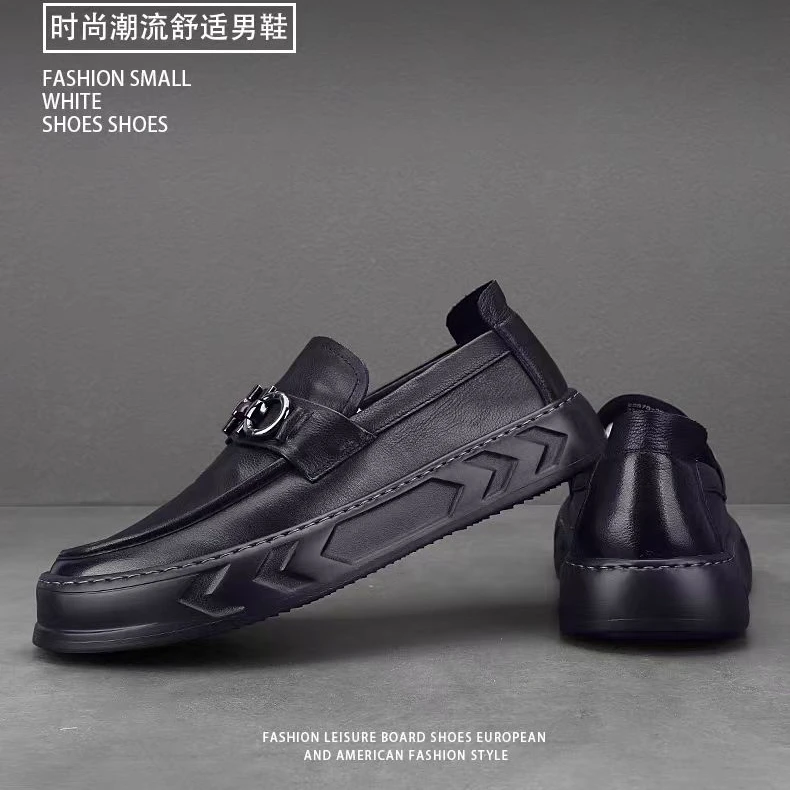 LM8020舒适软面牛皮小皮鞋软底豆豆鞋男真皮上班鞋乐福男鞋男士