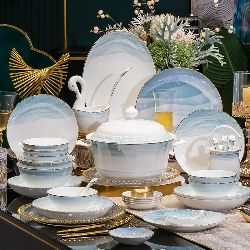 2023新款碗盘餐具套装碗盘子现代简约高级感乔迁之喜新居碗筷全套