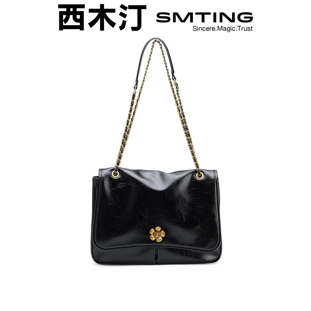 西木汀 无微不至 牛皮链条托特包女单肩腋下包