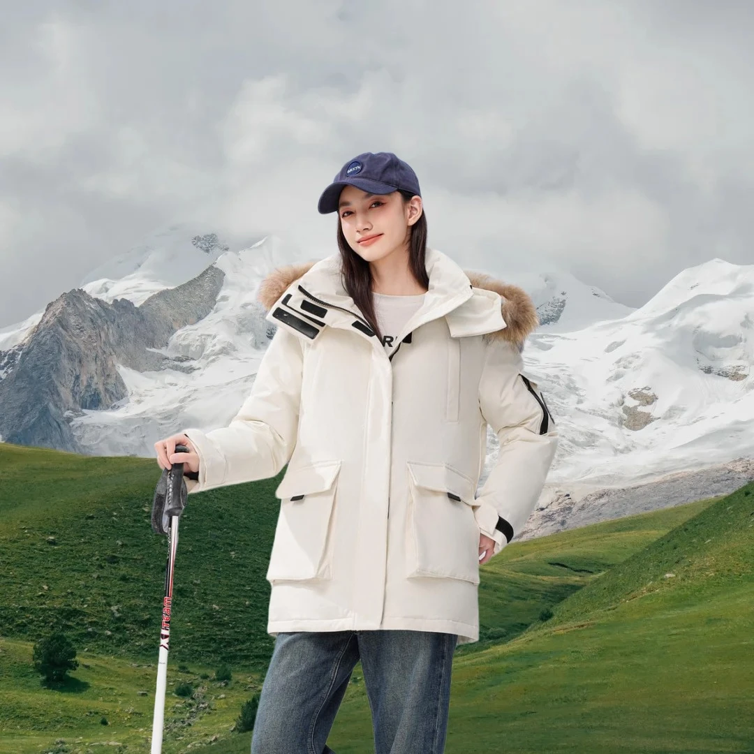 真毛领定格棉工装派克棉服情侣加厚保暖韩版2024冬季新款棉衣外套