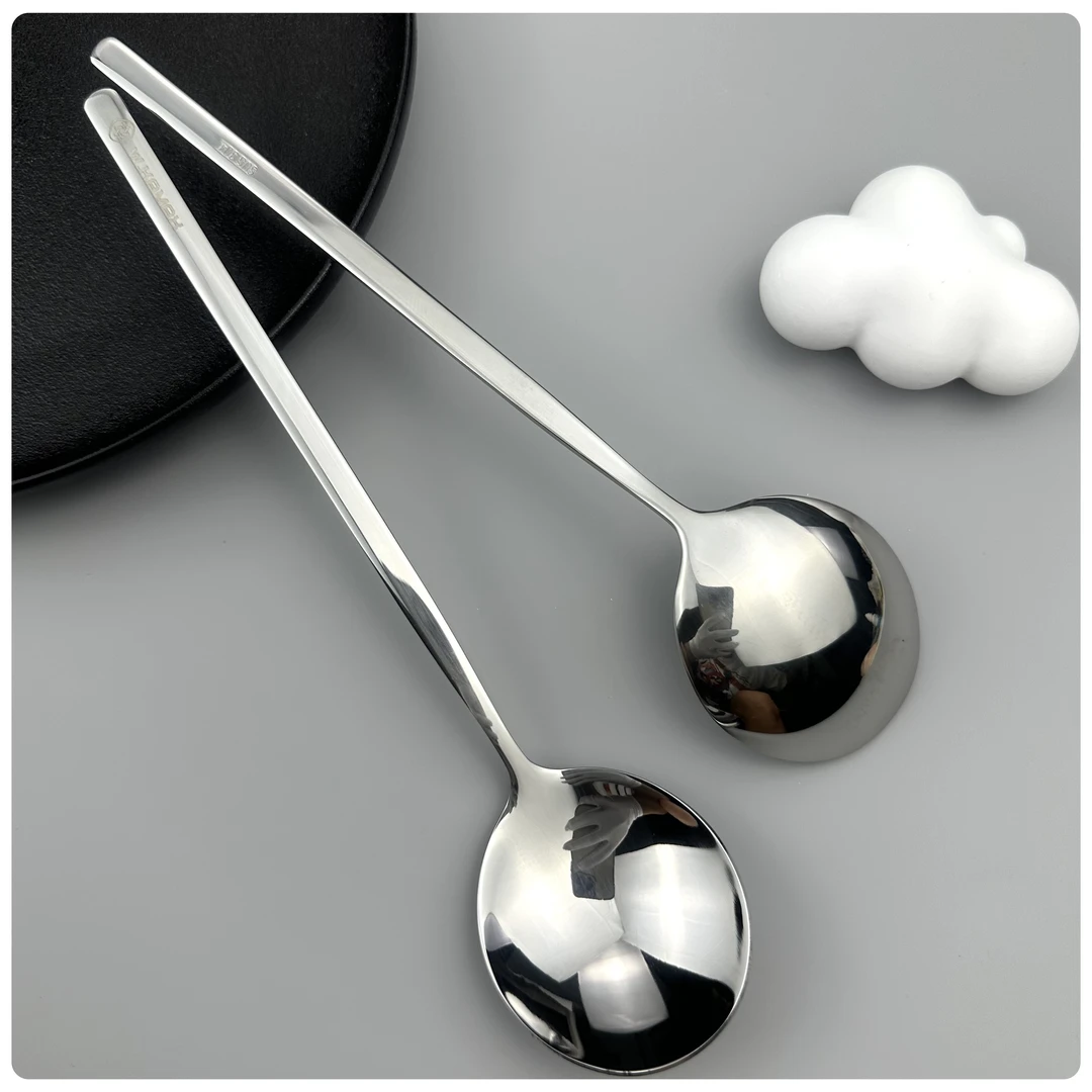 （拍2发3）长柄西瓜勺子304勺子长柄汤勺圆头搅拌勺圆勺餐具汤匙