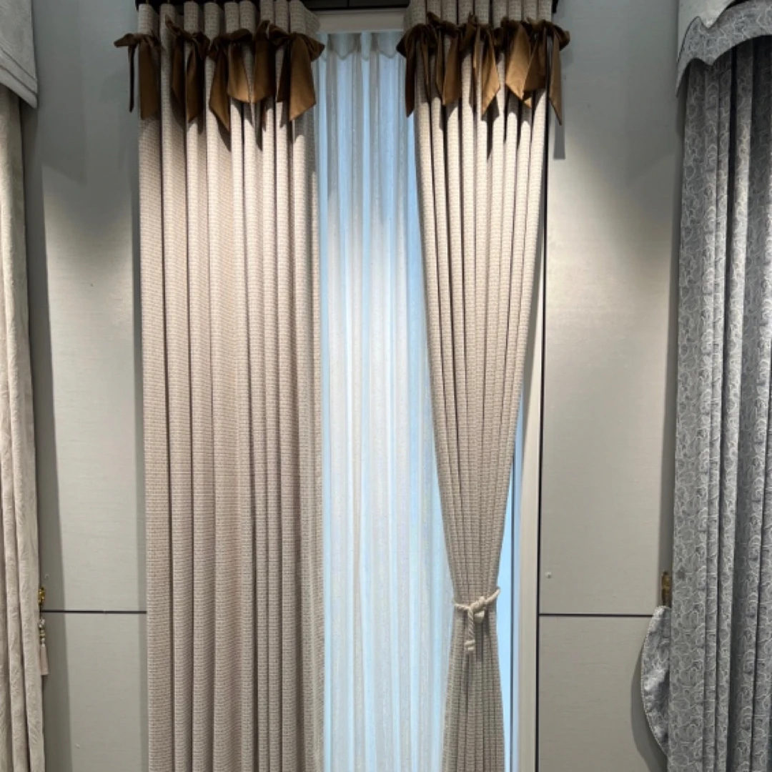 雪尼尔千鸟格窗帘