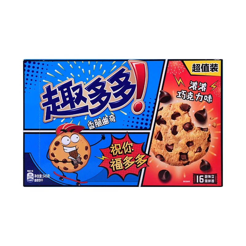 趣多多香脆曲奇 曲奇饼干超值装 340g 浓浓巧克力味 新老包装随机