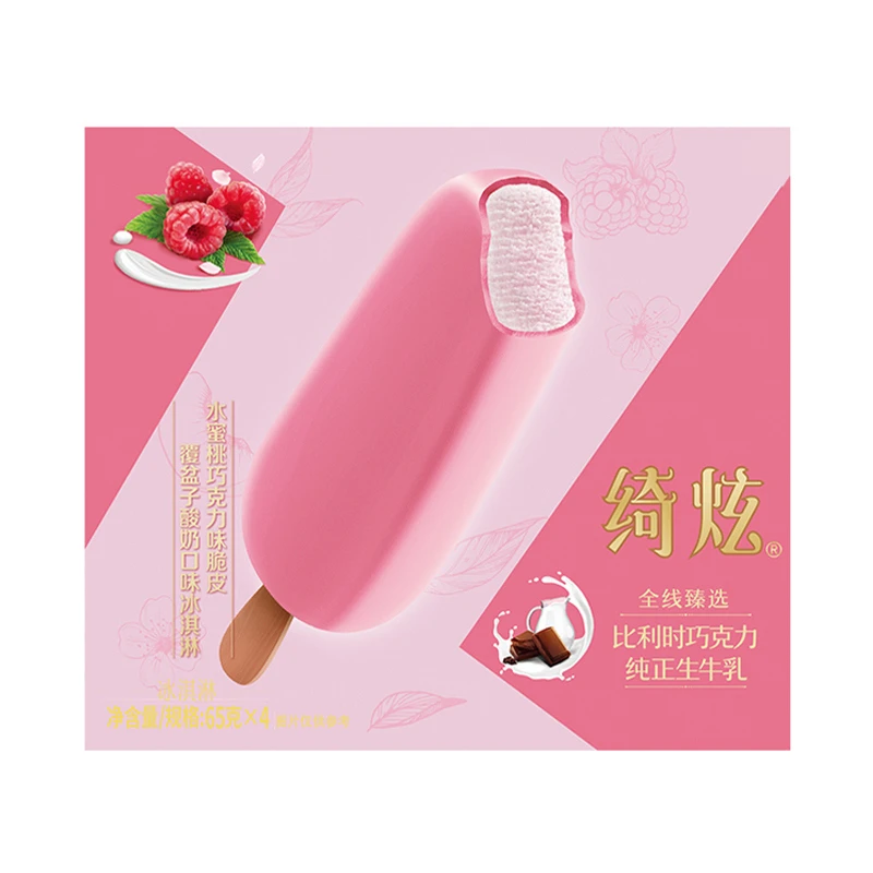 伊利绮炫桃桃山茶花味冰淇淋65g*4