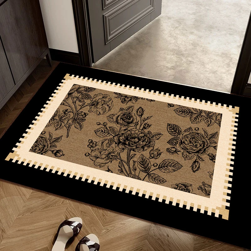 入户门地垫吸水耐脏进门家用防滑地垫地毯卧室免洗卫生间喜庆中式