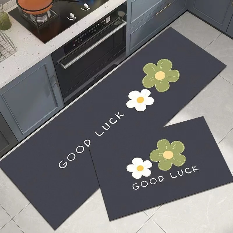 硅藻泥厨房地垫地毯简约吸水吸油长条垫子免洗耐脏耐磨家用防油