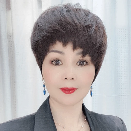 【齐耳短发】任意烫染定制不规则刘海短发假发手工全真发轻薄发套
