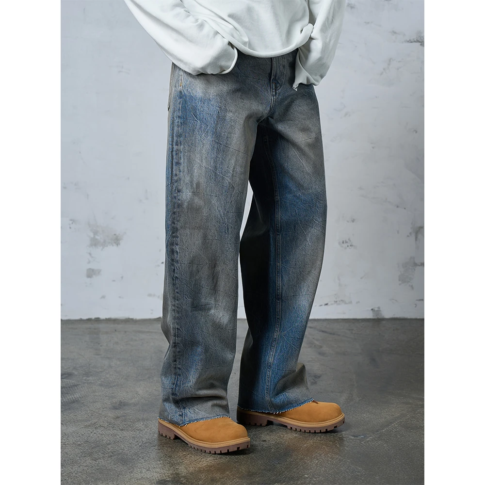 DOKIE【沙尘暴】14盎司重磅水洗宽松直筒版型牛仔裤32033