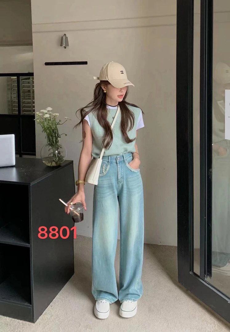 牛仔直筒裤休闲款