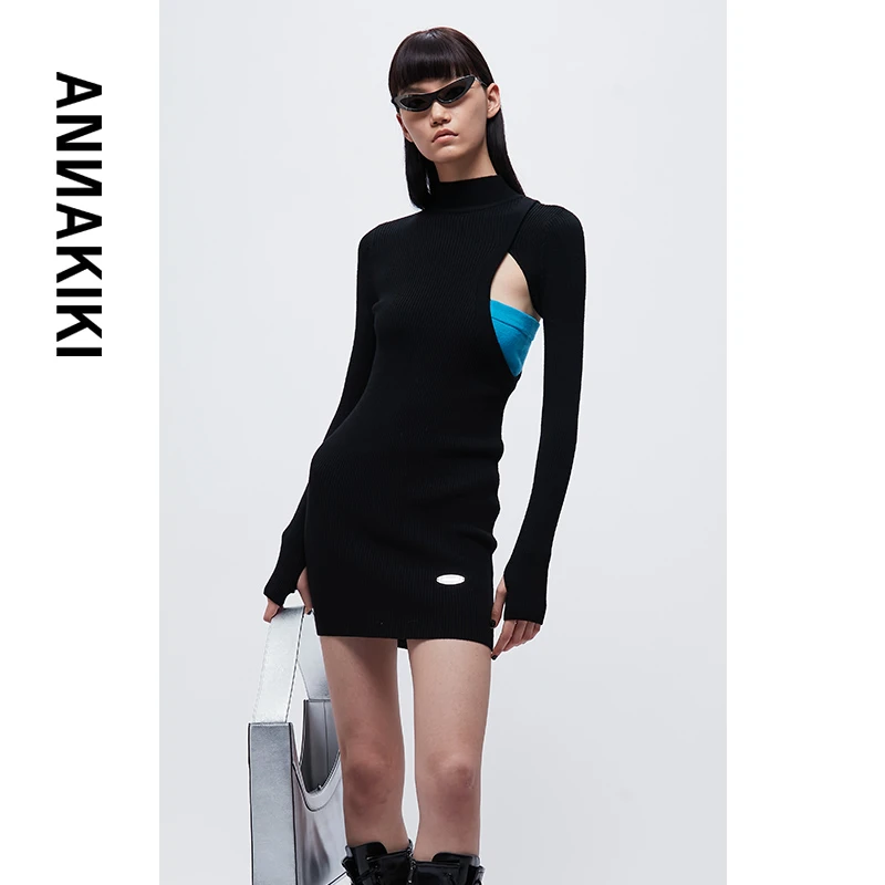 【Carrie专属 】ANNAKIKI 立领直腰羊毛连衣裙3A40722407A