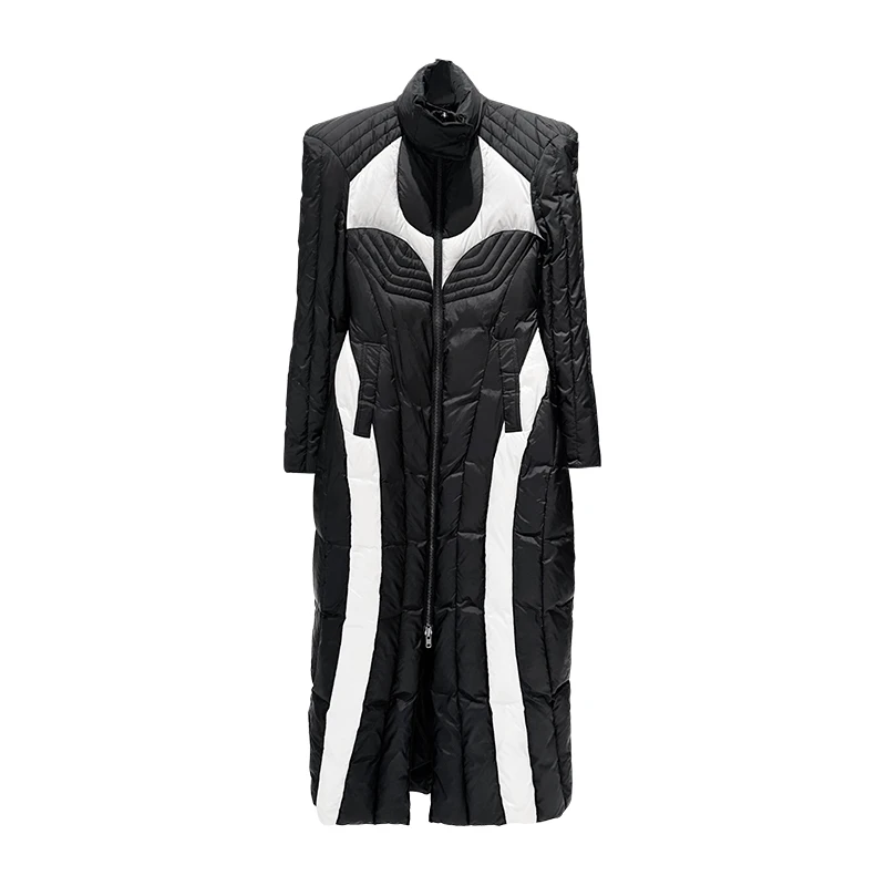 ANNAKIKI 机能拼接长羽绒服 3C4A1440H473