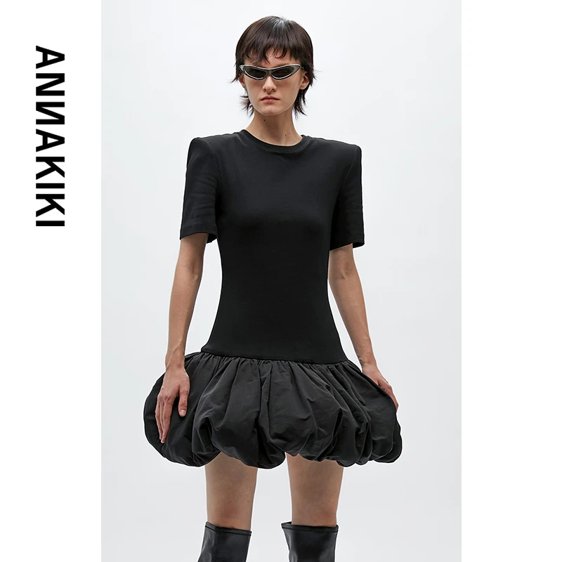 【AUNISEX专属】ANNAKIKI 3D立体花苞短袖连衣裙3A30826166A