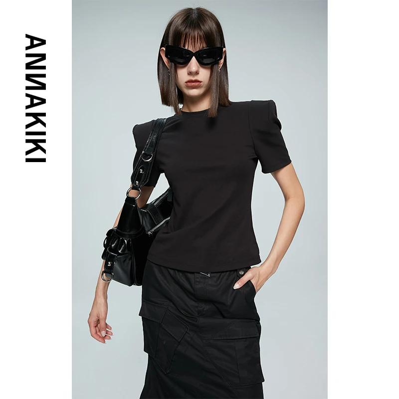 芦芦xANNAKIKI小众设计立体袖短T恤 3D2B0101H894