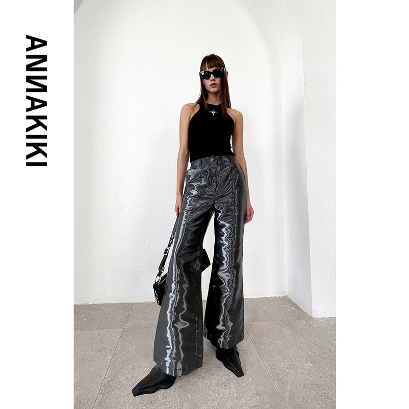 【AUNISEX专属】ANNAKIKI液态金属感拼接长裤 3B31233540A