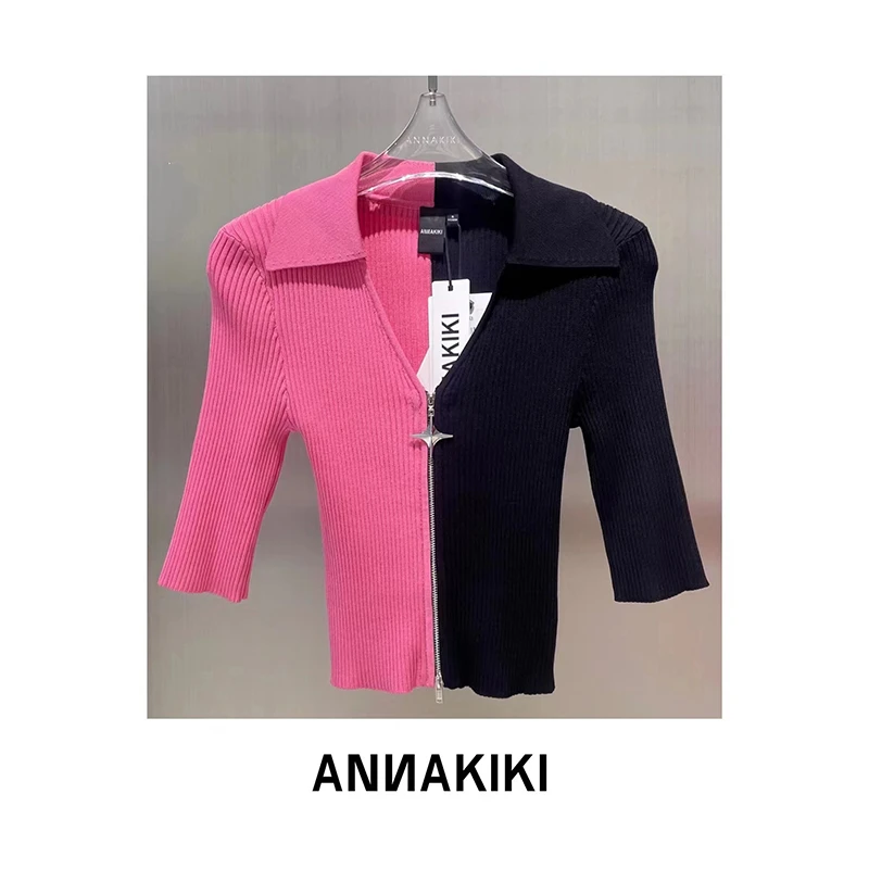 【COCO精选】ANNAKIKI小众设计撞色拉链开衫3B20721693A