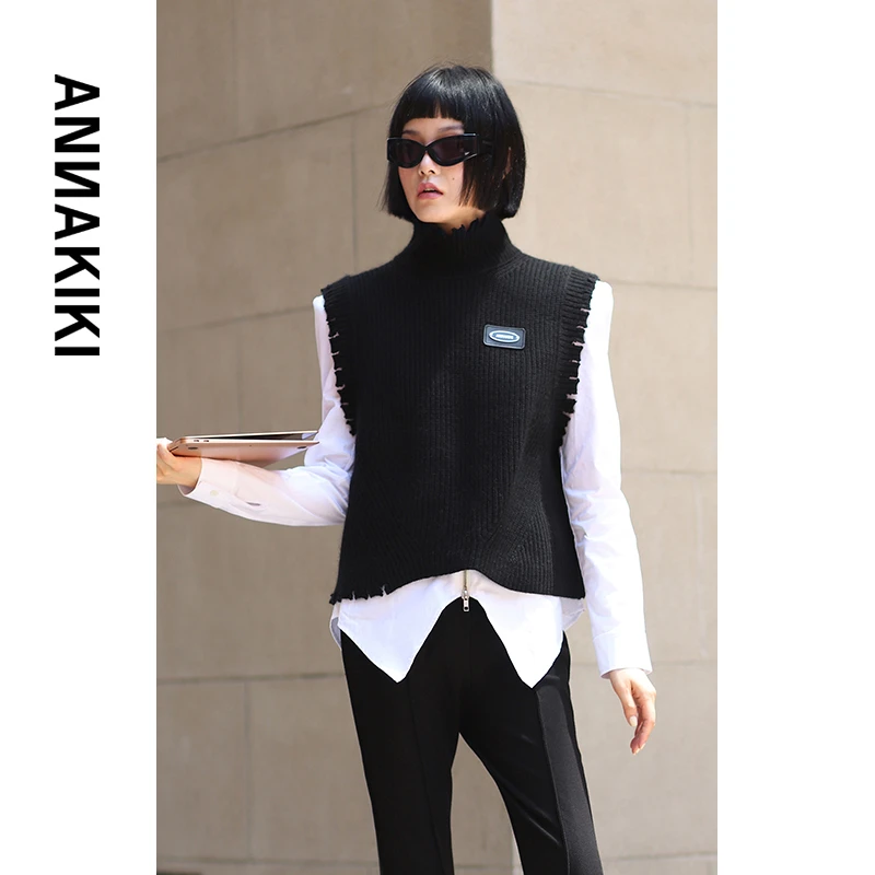 【COCO精选】ANNAKIKI高领烂边针织背心 3C4B0725H415