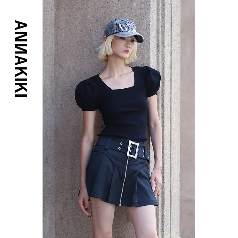 ANNAKIKI泡泡袖连体毛衫3A20720962A