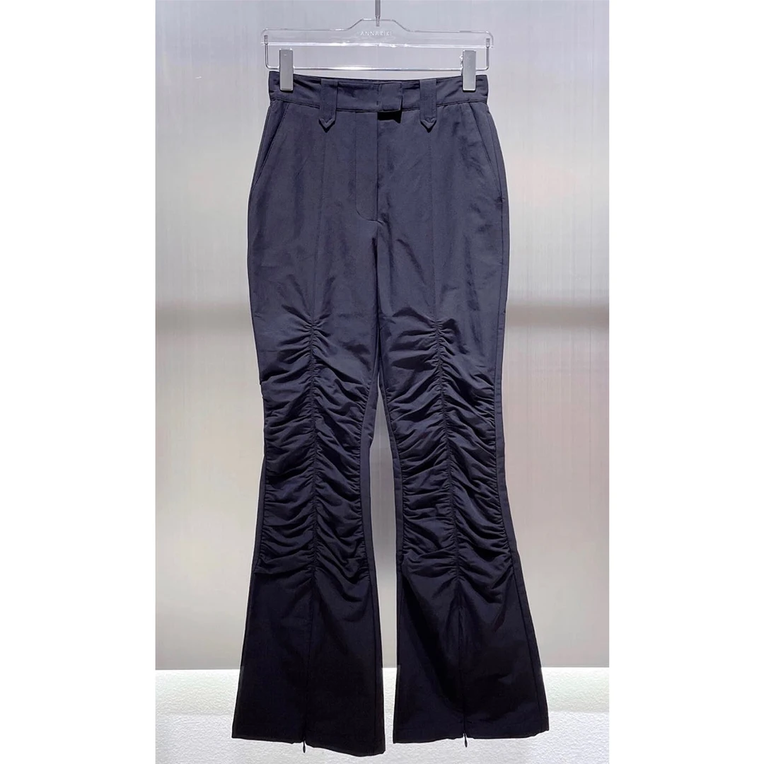 ANNAKIKI 抽褶开叉长裤 3A31233190A