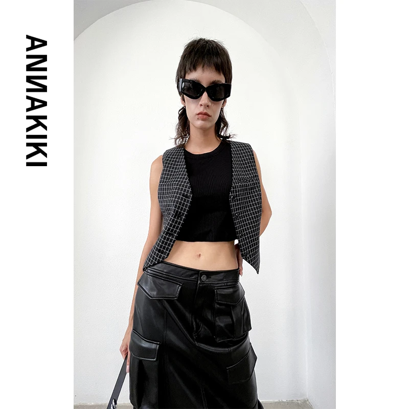 【AUNISEX 专属】ANNAKIKI 精纺格纹马甲 3A40617349X