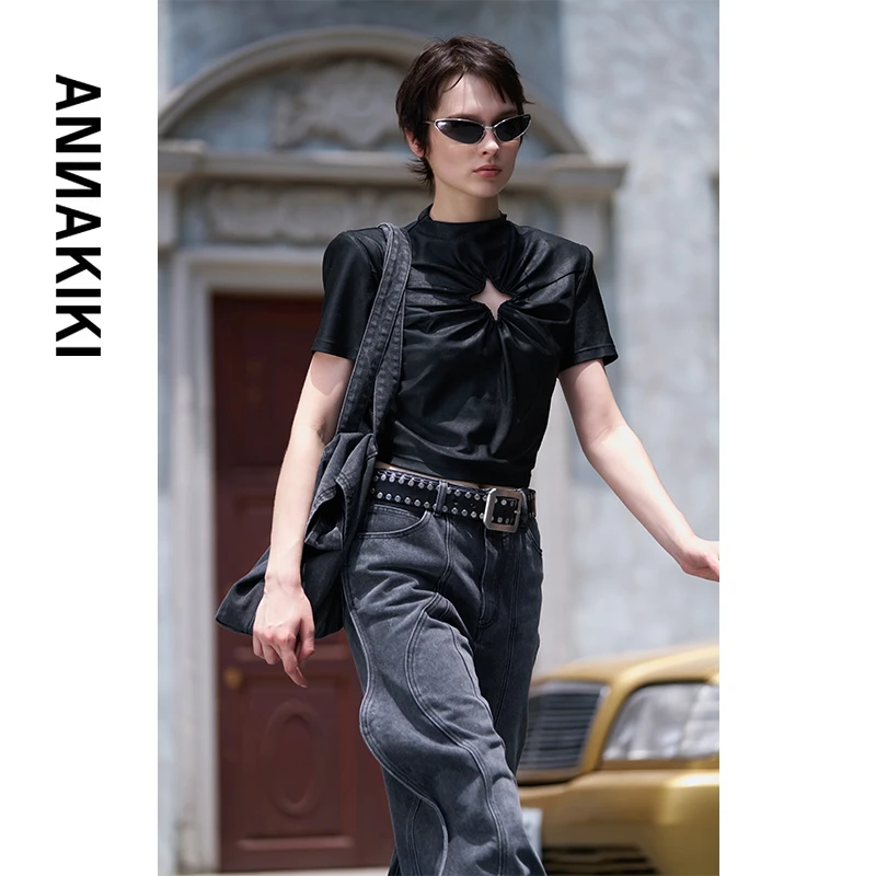 【AUNISEX 专属】Ｘ ANNAKIKI四芒星镂空捏褶上衣3C3A0204H039