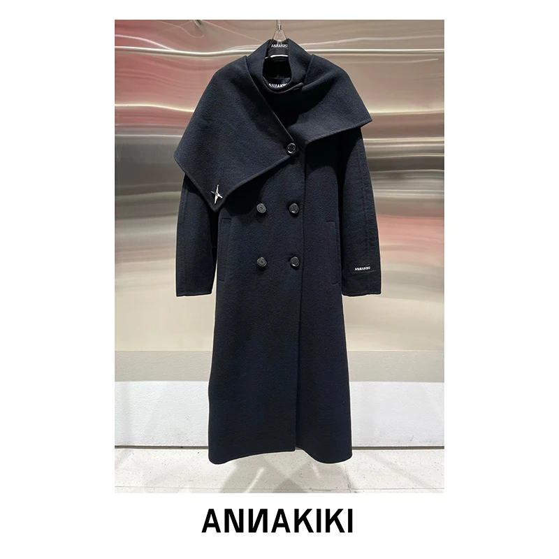 ANNAKIKI 羊毛围巾茧型大衣 3D4A1749H880