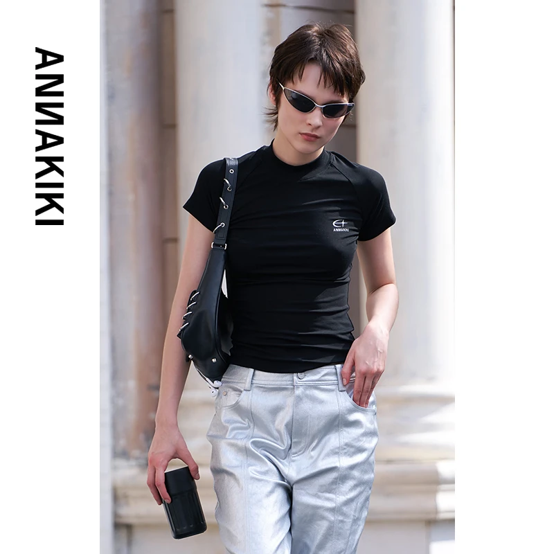 ANNAKIKI修身宽领T恤3D3B0101H733C