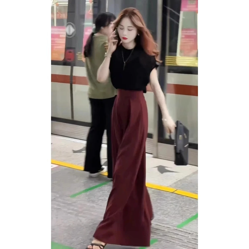 夏季气质减龄盐系穿搭一整套松弛感时尚干练气质套装休闲裤腿裤女