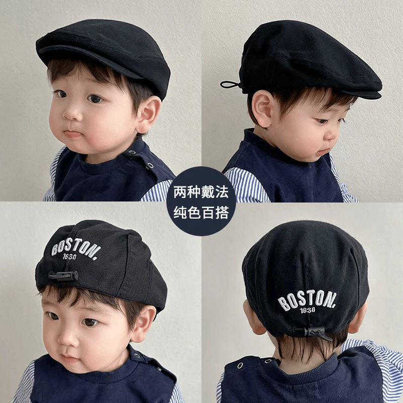 宝宝帽子春秋季韩版贝雷帽男童女童防晒鸭舌帽百搭洋气儿童前进帽