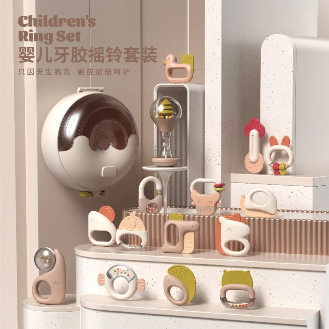 卡蜜迪磨牙棒婴幼儿宝宝玩具全硅胶磨牙神器防吃手小蘑菇牙胶食品