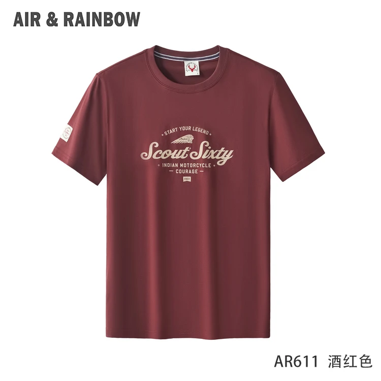 【奥代尔纯棉】美式风透气无手感印花夏季百搭男士圆领半袖T恤611