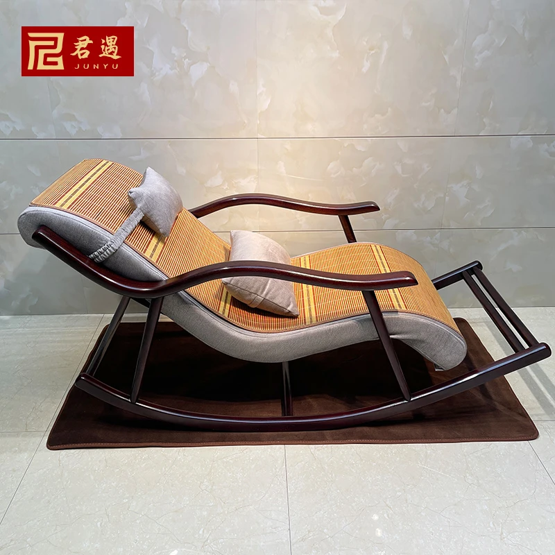 赞比亚血檀摇椅红木家具东阳工艺逍遥椅休闲椅