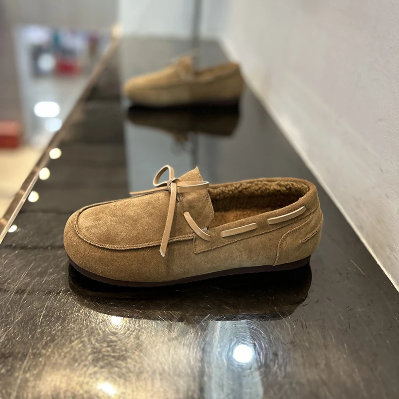 一脚蹬乐福鞋男2024秋冬新款舒适保暖软底百搭棉瓢休闲鞋