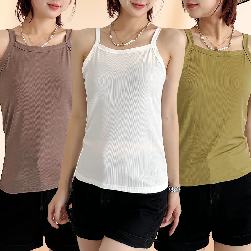 女士加肥加大宽松休闲方领吊带背心200斤胖妹妹夏季薄款大码背心