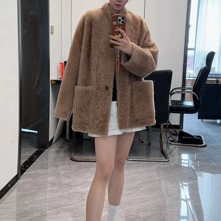 LAZY CHIC WEI “琥珀”黑标拉贡 西班牙进口珍珠卷皮毛 24AWW321