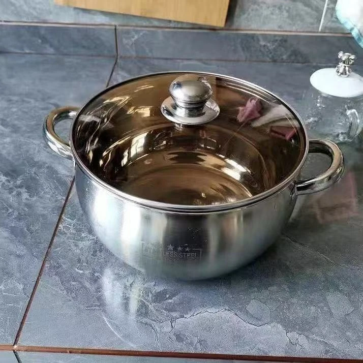 【库存福利】促销特厚苹果锅不锈钢汤锅煮汤电磁炉破损及时联系客服