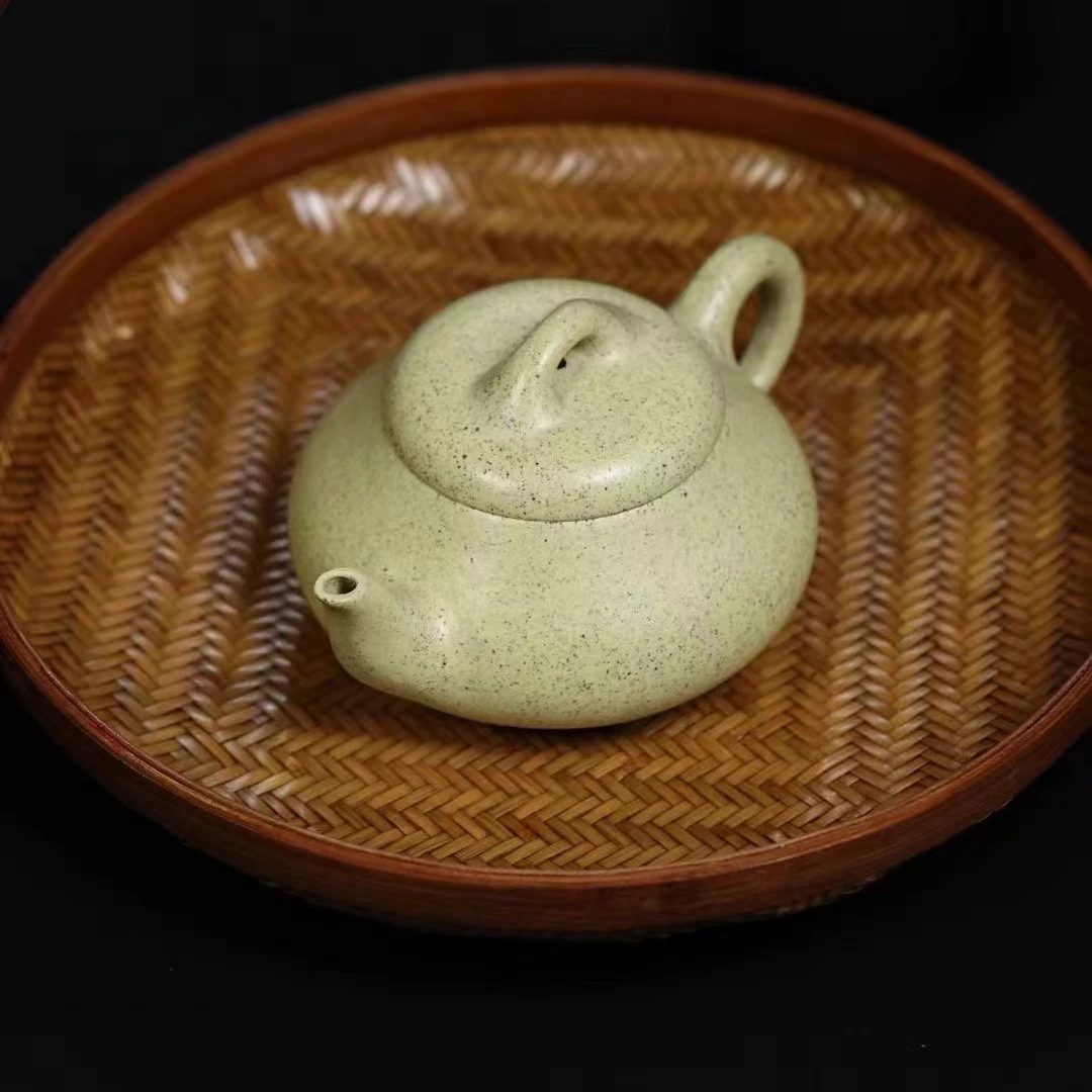 宜兴紫砂顾丽英纯手工黄段泥汉堂水平壶石瓢功夫茶具紫砂壶全手工