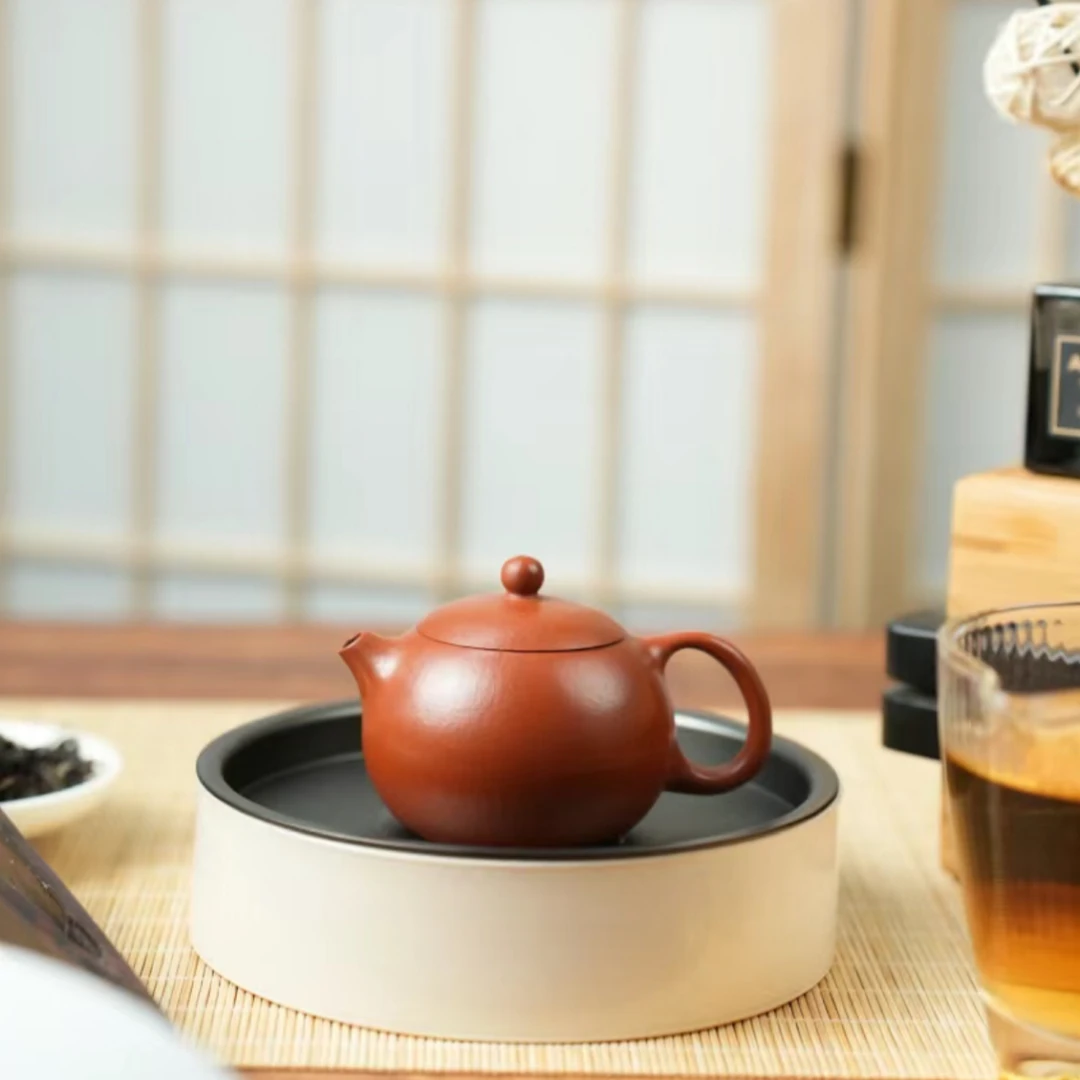 宜兴紫砂庞红俊老师全手工制作黄龙山原矿红泥大红袍小容量西施壶