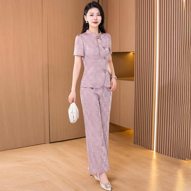 拉夏贝尔新中式国风套装夏装2025新款高级感时髦气质贵夫人两件套