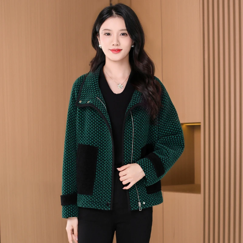 拉夏贝尔小香风外套女秋冬2025新款爆款高级感小个子高贵气质大衣