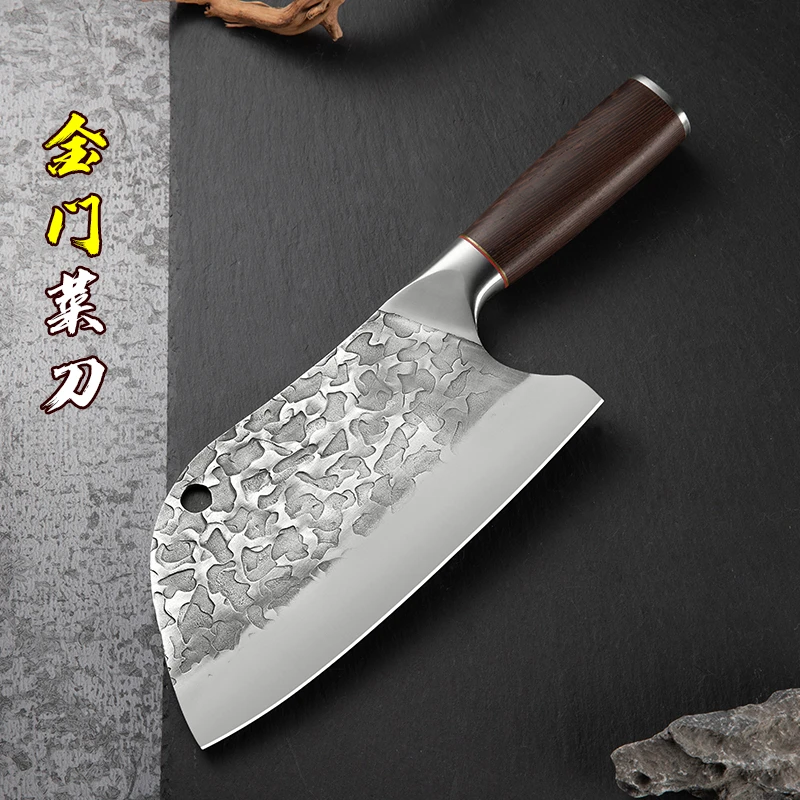 李麻子金门炮弹钢手工锻打菜刀家用锋利切片切肉厨师专用刀具厨房